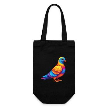 Taube Bunte Kawaii Cartoon Figur Vogel - Geschenkbeutel für Flaschen - Schwarz - Vorne