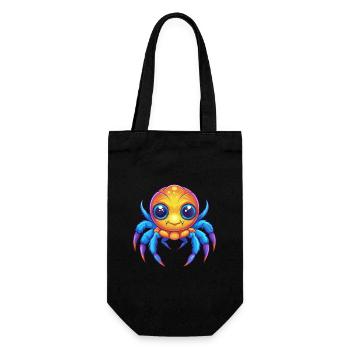 Sea Spider Colorful Kawaii Cartoon Sea Animal - Gift Bag for Bottles - black - Front
