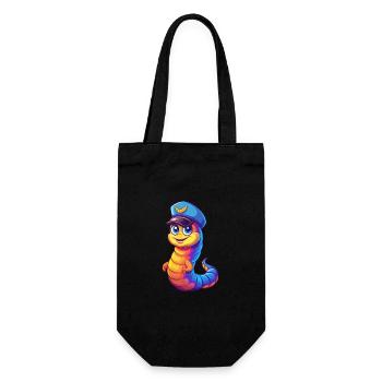 Ver marin Coloré Kawaii Dessin animé Animal marin - Sac à bouteille - noir - Devant