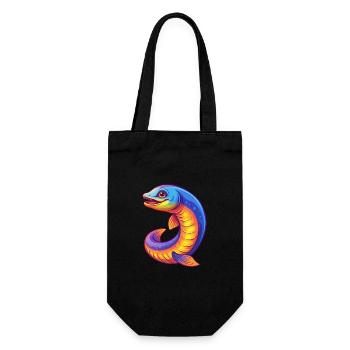 Sea Lamprey Colorful Kawaii Cartoon Sea Animal - Gift Bag for Bottles - black - Front
