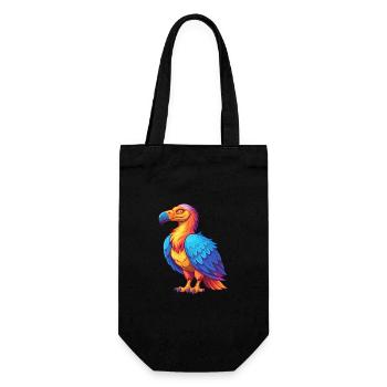 vautour coloré Kawaii dessin animé personnage oiseau - Sac à bouteille - noir - Devant