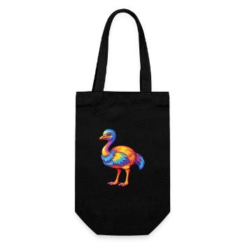 Strauß Bunt Kawaii Cartoon Figur Vogel - Geschenkbeutel für Flaschen - Schwarz - Vorne