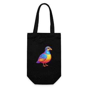 perdrix coloré Kawaii dessin animé Personnage oiseau - Sac à bouteille - noir - Devant