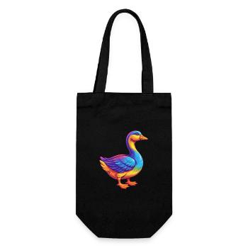 oie coloré kawaii personnage de dessin animé oiseau - Sac à bouteille - noir - Devant