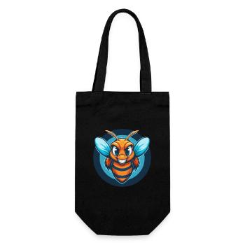 Bee Cute Kawaii Cartoon Clipart Animal Pet Logo - Gift Bag for Bottles - black - Front