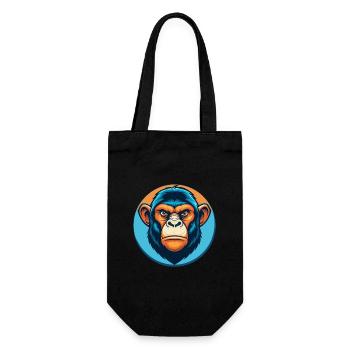 Bonobo Cute Kawaii Cartoon Clipart Animal Pet Logo - Gift Bag for Bottles - black - Front