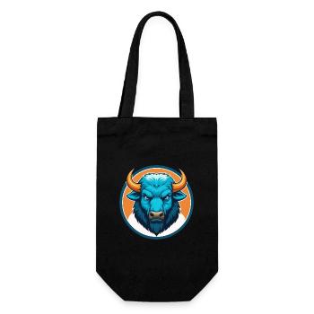 Bison Cute Kawaii Cartoon Clipart Animal Pet Logo - Gift Bag for Bottles - black - Front
