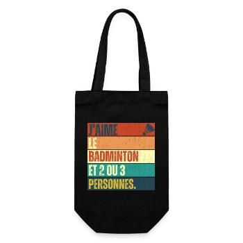J' aime le badminton humour badiste cadeau vintage - Sac à bouteille - noir - Devant