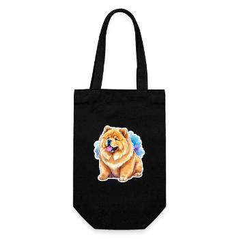 Chow Chow Wasserfarben - Geschenkbeutel für Flaschen - Schwarz - Vorne