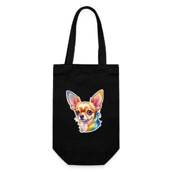Chihuahua Watercolor - Gift Bag for Bottles - black - Front