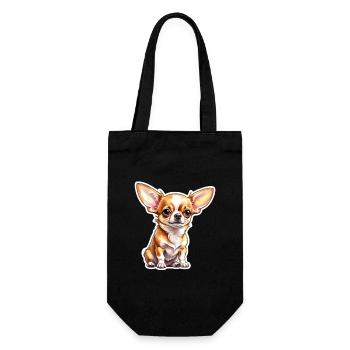 Chihuahua Wasserfarben - Geschenkbeutel für Flaschen - Schwarz - Vorne