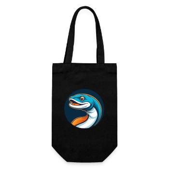 Eel Cute Kawaii Cartoon Clipart Animal Pet Logo - Gift Bag for Bottles - black - Front