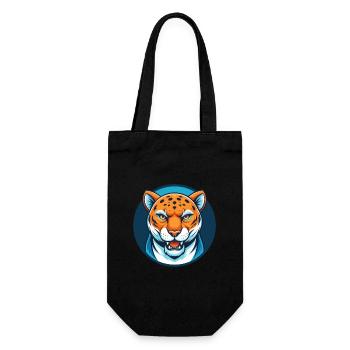 Jaguar Niedliche Kawaii Cartoon Clipart Tier Haustier Logo - Geschenkbeutel für Flaschen - Schwarz - Vorne