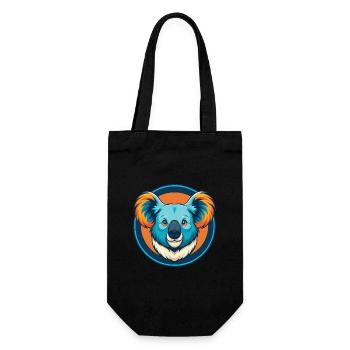 Koala Niedliche Kawaii Cartoon Clipart Tier Haustier Logo - Geschenkbeutel für Flaschen - Schwarz - Vorne