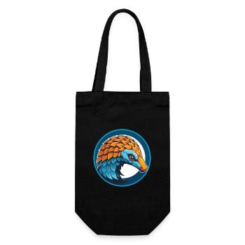 Pangolin Cute Kawaii Cartoon Animal Pet Logo - Gift Bag for Bottles - black - Front