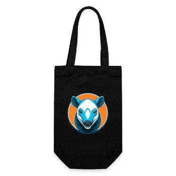 Tapir Cute Kawaii Cartoon Clipart Animal Pet Logo - Gift Bag for Bottles - black - Front