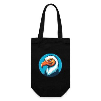 vautour mignon drôle kawaii dessin animé animal animal logo - Sac à bouteille - noir - Devant