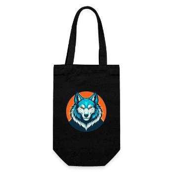 Wolf Cute Kawaii Cartoon Clipart Animal Pet Logo - Gift Bag for Bottles - black - Front