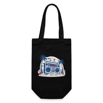 Musique radiocassette vintage - Sac à bouteille - noir - Devant