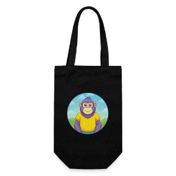Bonobo Cute Kawaii Cartoon Clipart Animal Pet - Gift Bag for Bottles - black - Front