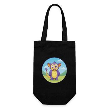 Aye Aye Niedliche Kawaii Cartoon Clipart Tier Haustier - Geschenkbeutel für Flaschen - Schwarz - Vorne