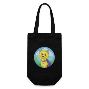 Yorkshire Terrier Chien Mignon Kawaii Dessin Animé Animal - Sac à bouteille - noir - Devant