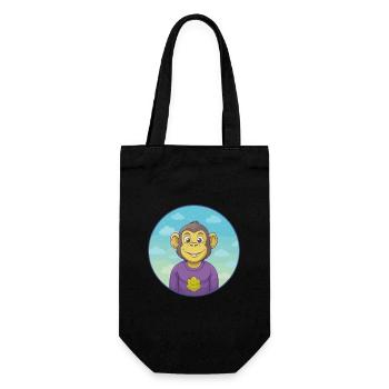 Monkey Cute Kawaii Cartoon Clipart Animal Pet - Gift Bag for Bottles - black - Front