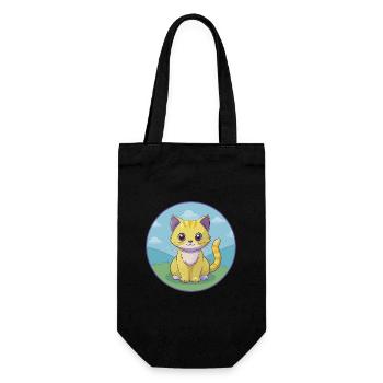 Kitten Cute Kawaii Cartoon Clipart Animal Pet - Gift Bag for Bottles - black - Front