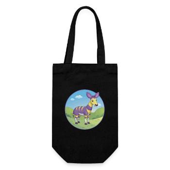 Okapi Cute Kawaii Cartoon Clipart Animal Pet - Gift Bag for Bottles - black - Front