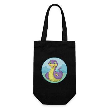 Cobra Cute Kawaii Cartoon Clipart Animal Pet - Gift Bag for Bottles - black - Front