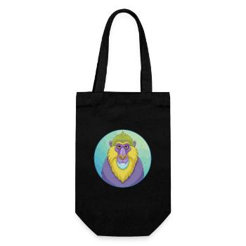 Mandrill mignon Kawaii dessin animé Clipart Animal de compagnie - Sac à bouteille - noir - Devant