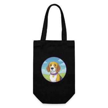 Beagle Dog Cute Kawaii Cartoon Clipart Animal Pet - Gift Bag for Bottles - black - Front