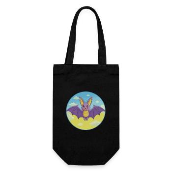 Chauve-souris mignon Kawaii dessin animé Clipart Animal de compagnie - Sac à bouteille - noir - Devant