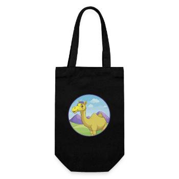 Camel Cute Kawaii Cartoon Clipart Animal Pet - Gift Bag for Bottles - black - Front