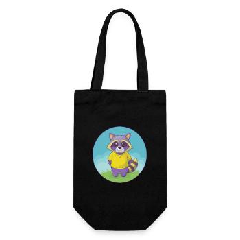 raton laveur mignon kawaii dessin animé clipart animal de compagnie - Sac à bouteille - noir - Devant