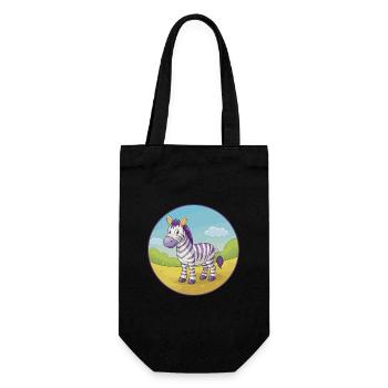 Zebra Cute Kawaii Cartoon Clipart Animal Pet - Gift Bag for Bottles - black - Front
