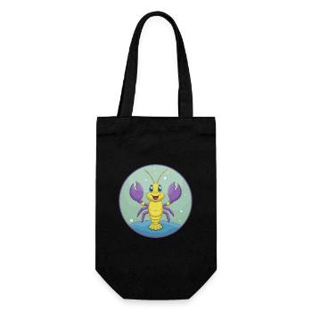 homard mignon kawaii dessin animé clipart animal de compagnie - Sac à bouteille - noir - Devant
