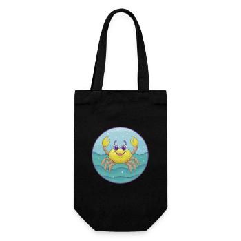 Crab Cute Kawaii Cartoon Clipart Animal Pet - Gift Bag for Bottles - black - Front