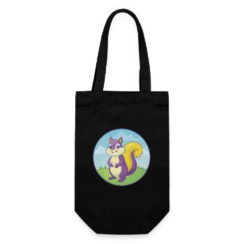 Eichhörnchen Niedlich Kawaii Cartoon Clipart Tier Haustier - Geschenkbeutel für Flaschen - Schwarz - Vorne