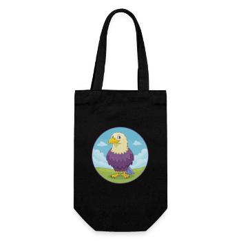 Adler Niedlich Kawaii Cartoon Clipart Tier Haustier - Geschenkbeutel für Flaschen - Schwarz - Vorne