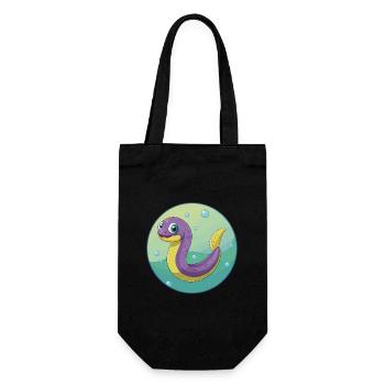 Eel Cute Kawaii Cartoon Clipart Animal Pet - Gift Bag for Bottles - black - Front