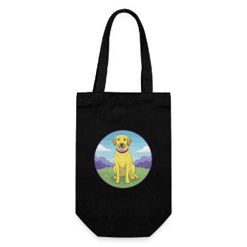 Labrador retriever chien mignon Kawaii dessin animé Animal - Sac à bouteille - noir - Devant