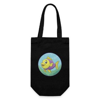 Fish Cute Kawaii Cartoon Clipart Animal Pet - Gift Bag for Bottles - black - Front