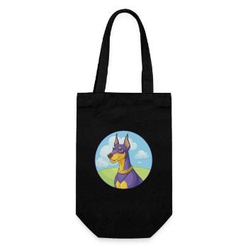 German Pinscher Dog Cute Kawaii Cartoon Animal Pet - Gift Bag for Bottles - black - Front