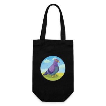 Taube Niedliche Kawaii Cartoon Clipart Tier Haustier - Geschenkbeutel für Flaschen - Schwarz - Vorne