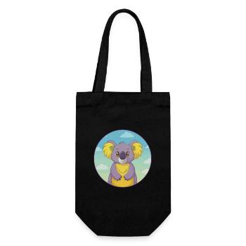 Koala Niedlich Kawaii Cartoon Clipart Tier Haustier - Geschenkbeutel für Flaschen - Schwarz - Vorne