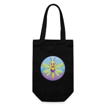 Libelle Niedliche Kawaii Cartoon Clipart Tier Haustier - Geschenkbeutel für Flaschen - Schwarz - Vorne