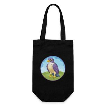 Falcon Cute Kawaii Cartoon Clipart Animal Pet - Gift Bag for Bottles - black - Front