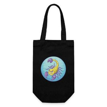 Scorpion Cute Kawaii Cartoon Clipart Animal Pet - Gift Bag for Bottles - black - Front