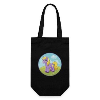 Pony Niedliche Kawaii Cartoon Clipart Tier Haustier - Geschenkbeutel für Flaschen - Schwarz - Vorne